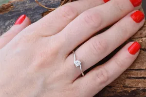 0.30 carat Solitaire ring-14K white Gold