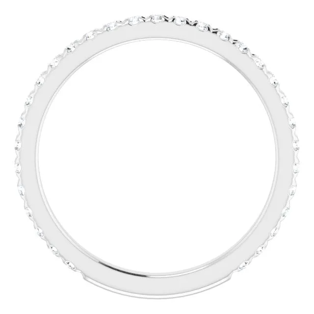 0.37 ct. Round Cut Diamond Wedding Band Delicate Anniversary Ring