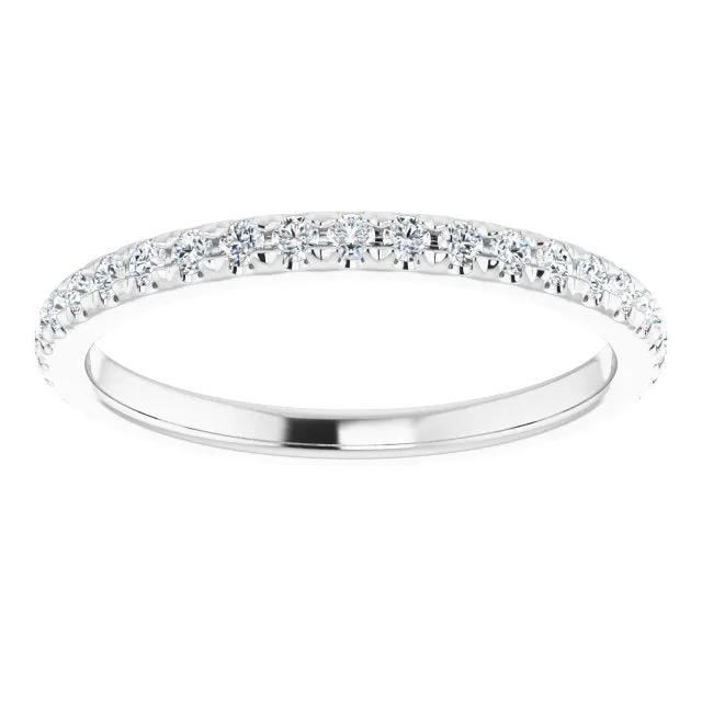 0.37 ct. Round Cut Diamond Wedding Band Delicate Anniversary Ring