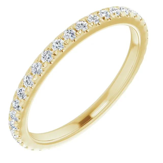 0.37 ct. Round Cut Diamond Wedding Band Delicate Anniversary Ring