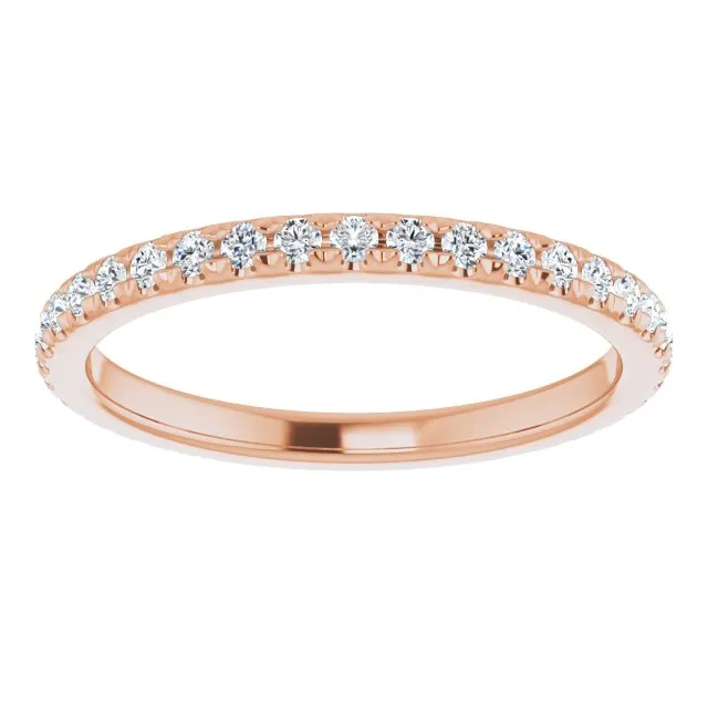 0.37 ct. Round Cut Diamond Wedding Band Delicate Anniversary Ring