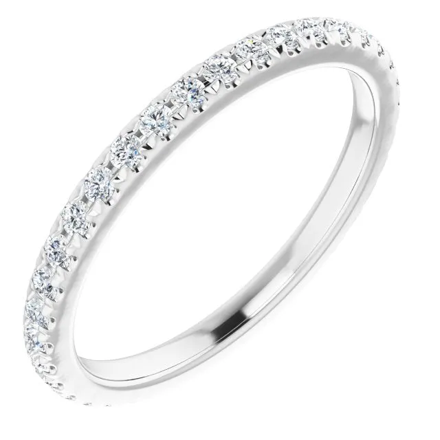 0.37 ct. Round Cut Diamond Wedding Band Delicate Anniversary Ring