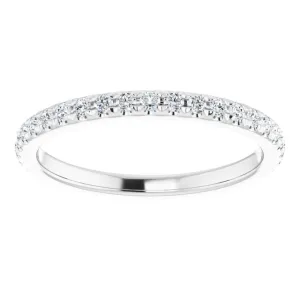 0.37 ct. Round Cut Diamond Wedding Band Delicate Anniversary Ring