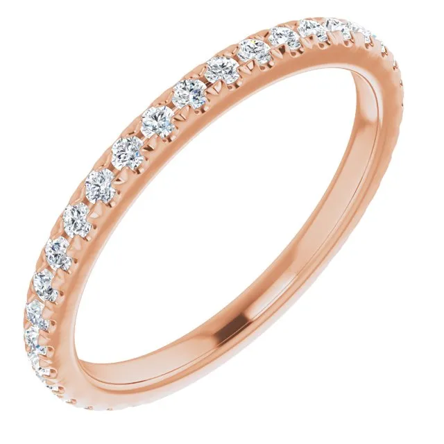 0.37 ct. Round Cut Diamond Wedding Band Delicate Anniversary Ring