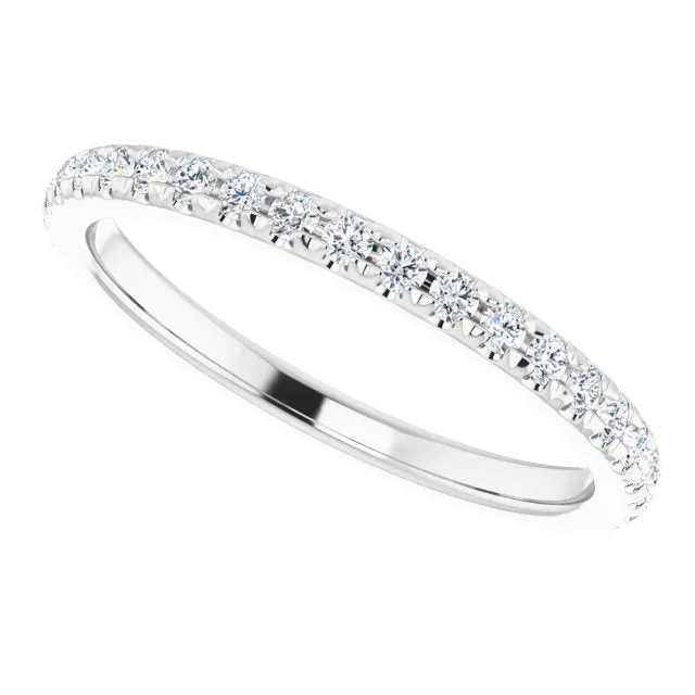 0.37 ct. Round Cut Diamond Wedding Band Delicate Anniversary Ring