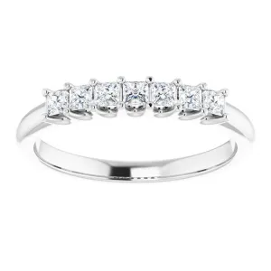 0.42 ct. Princess Cut Diamond Wedding Band 7 Stone Anniversary Ring