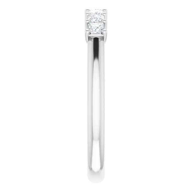 0.42 ct. Princess Cut Diamond Wedding Band 7 Stone Anniversary Ring