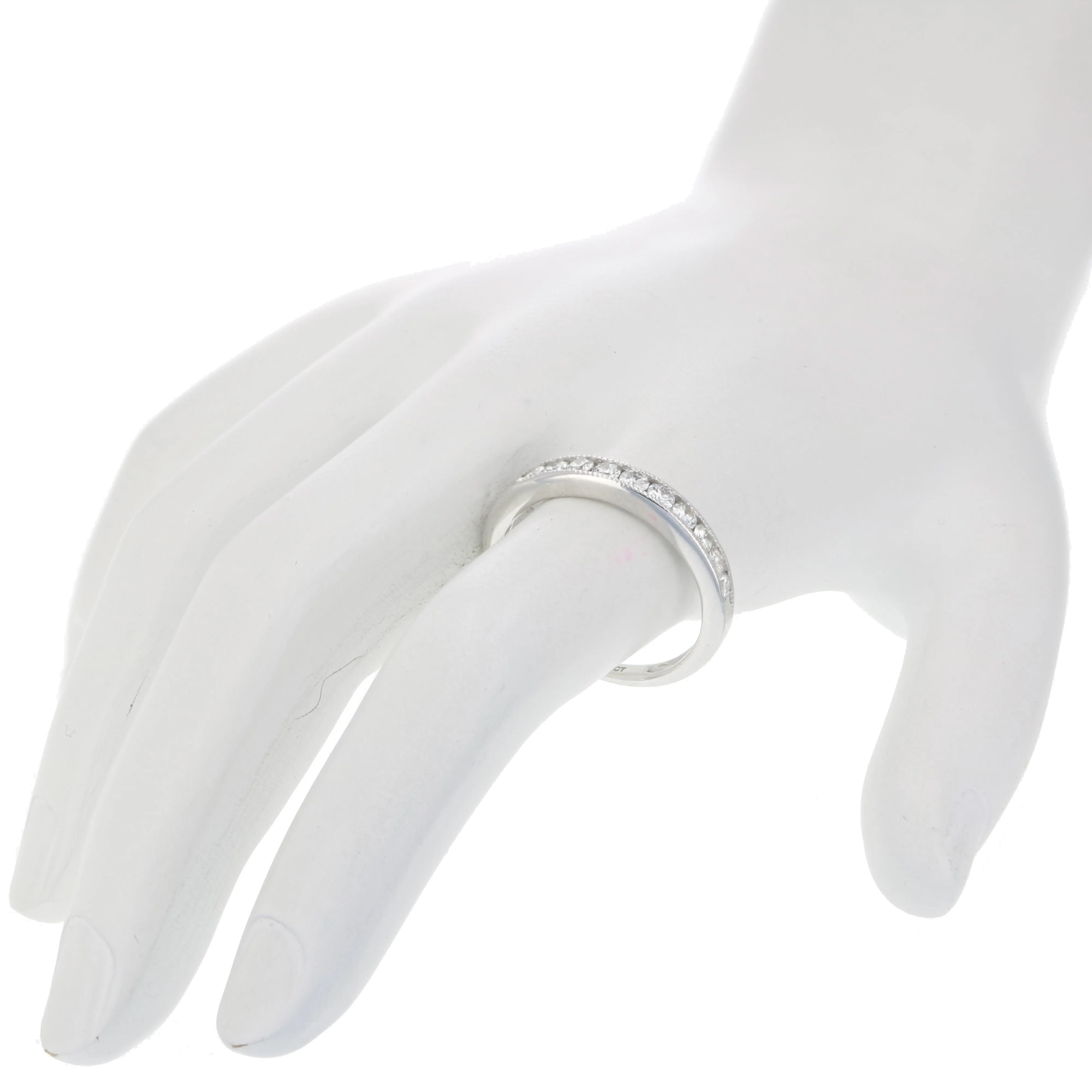 0.44 cttw Milgrain Channel Wedding Band in 14K White Gold