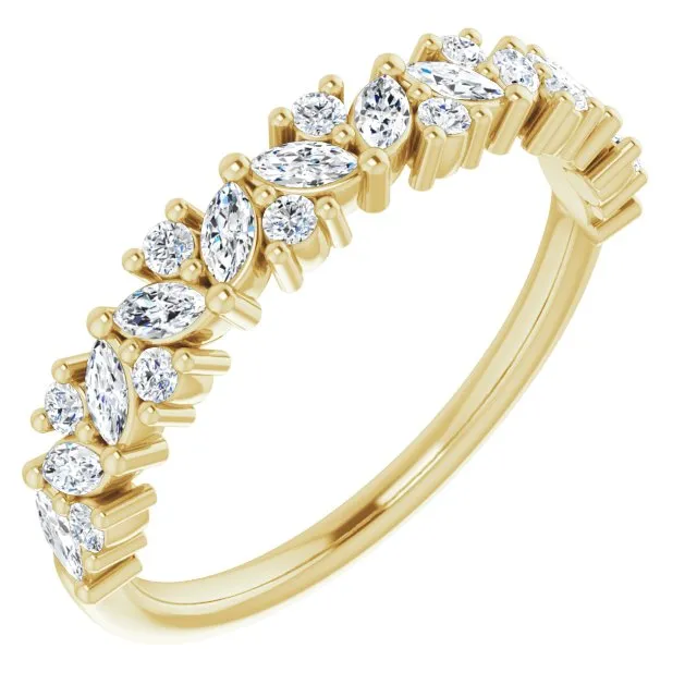 0.50 ct. Marquise And Round Diamond Wedding Band
