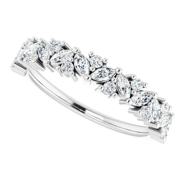 0.50 ct. Marquise And Round Diamond Wedding Band