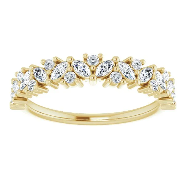0.50 ct. Marquise And Round Diamond Wedding Band