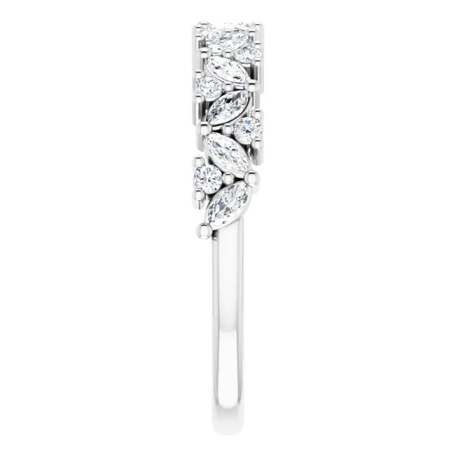0.50 ct. Marquise And Round Diamond Wedding Band