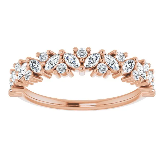 0.50 ct. Marquise And Round Diamond Wedding Band