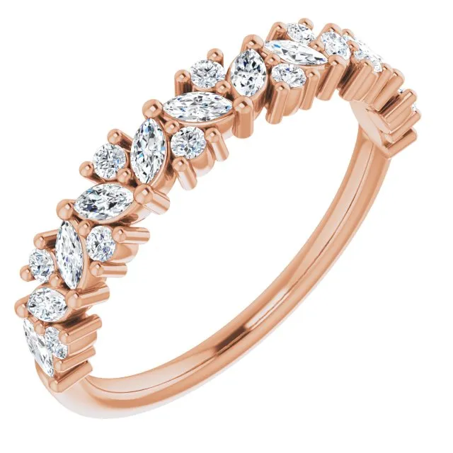 0.50 ct. Marquise And Round Diamond Wedding Band