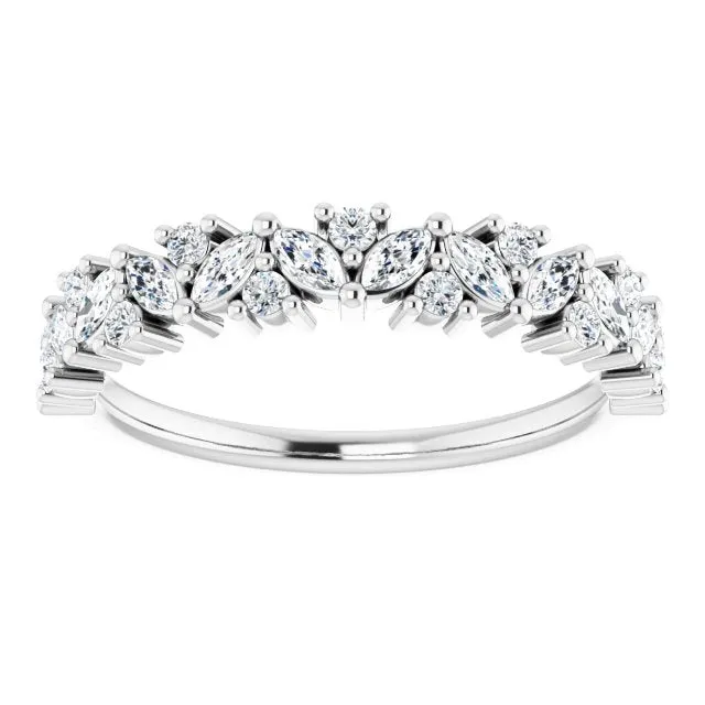 0.50 ct. Marquise And Round Diamond Wedding Band
