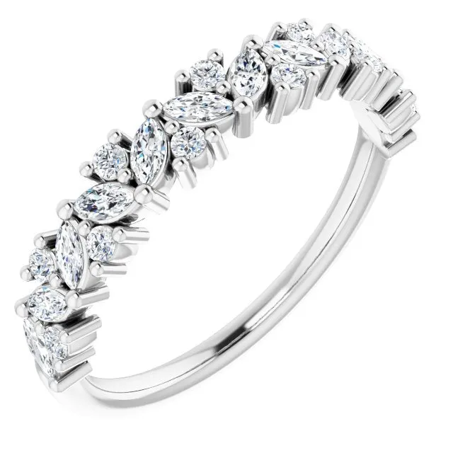 0.50 ct. Marquise And Round Diamond Wedding Band