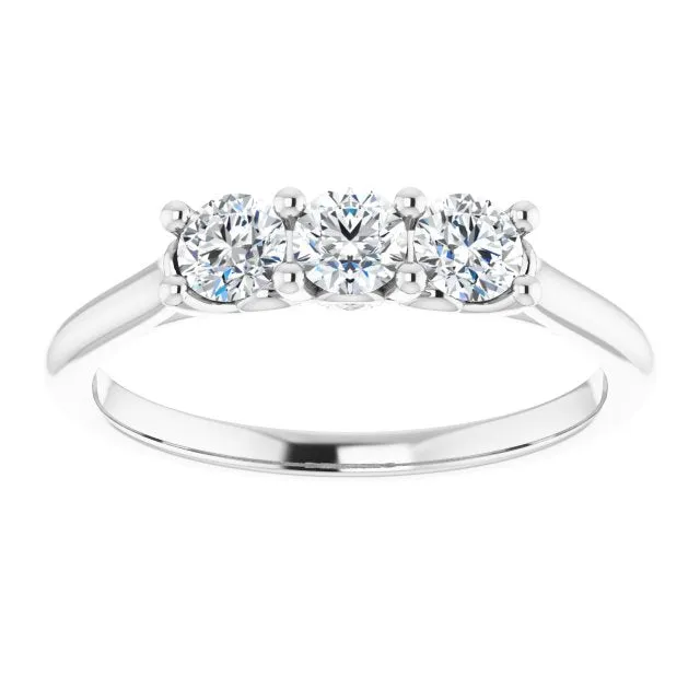 0.50 ct. Round Cut Diamond Wedding Band 3 Stone Anniversary Ring