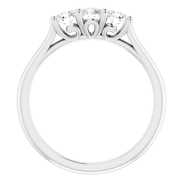 0.50 ct. Round Cut Diamond Wedding Band 3 Stone Anniversary Ring