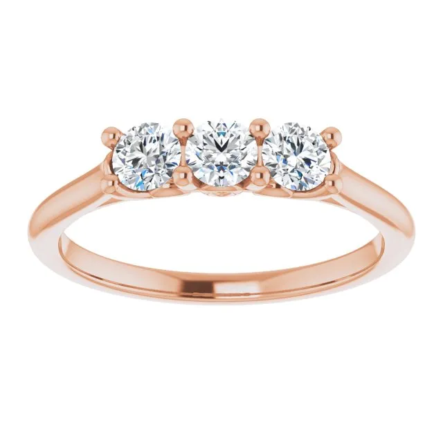 0.50 ct. Round Cut Diamond Wedding Band 3 Stone Anniversary Ring