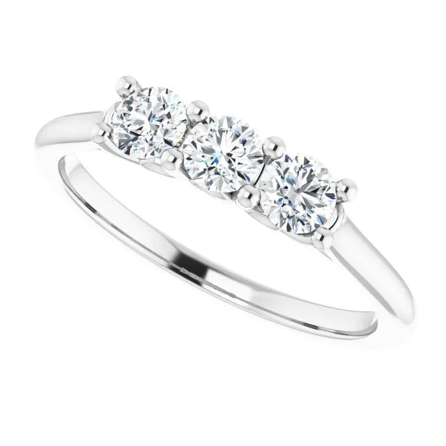0.50 ct. Round Cut Diamond Wedding Band 3 Stone Anniversary Ring