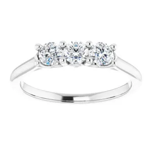 0.50 ct. Round Cut Diamond Wedding Band 3 Stone Anniversary Ring
