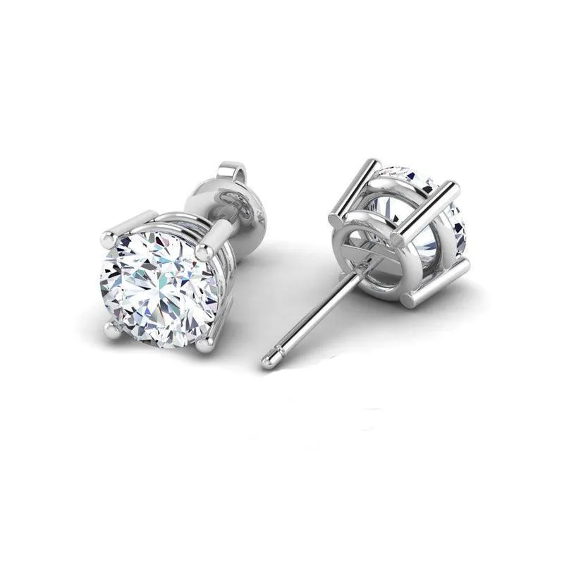 0.55DW Lab Grown Diamond Solitaire Earrings in 14K White Gold