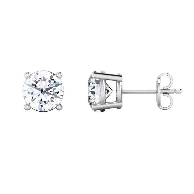 0.55DW Lab Grown Diamond Solitaire Earrings in 14K White Gold