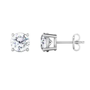 0.55DW Lab Grown Diamond Solitaire Earrings in 14K White Gold