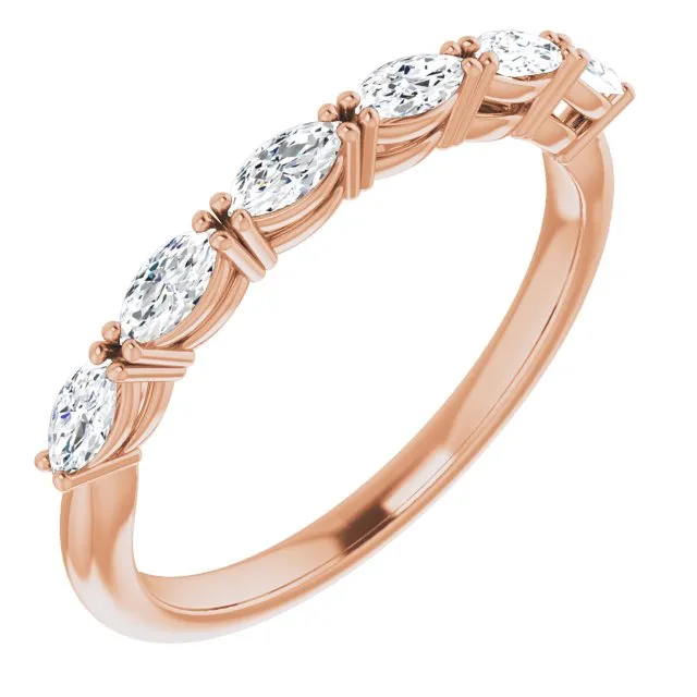 0.60 ct. East West Set Marquise Diamond Open Gallery Wedding Band