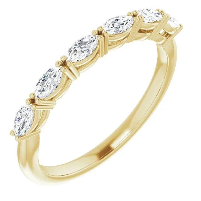 0.60 ct. East West Set Marquise Diamond Open Gallery Wedding Band