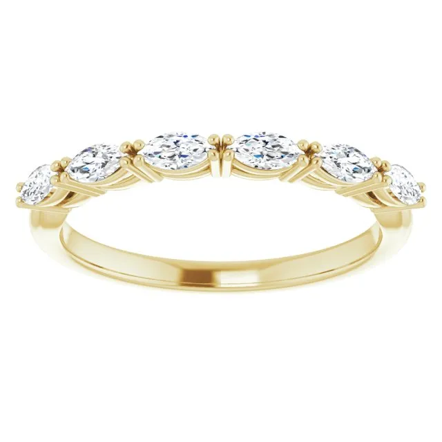 0.60 ct. East West Set Marquise Diamond Open Gallery Wedding Band