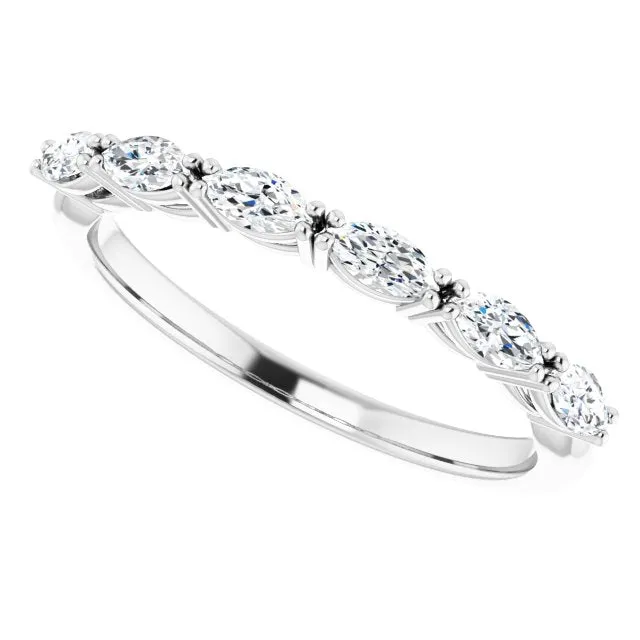 0.60 ct. East West Set Marquise Diamond Open Gallery Wedding Band
