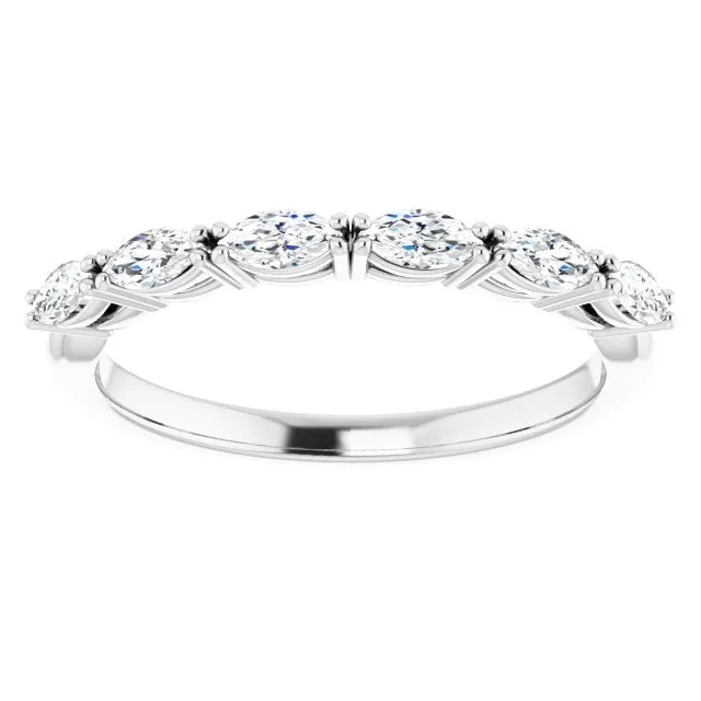 0.60 ct. East West Set Marquise Diamond Open Gallery Wedding Band