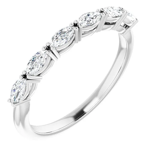 0.60 ct. East West Set Marquise Diamond Open Gallery Wedding Band