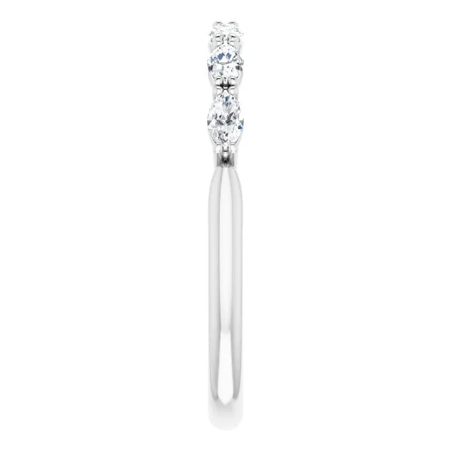 0.60 ct. East West Set Marquise Diamond Open Gallery Wedding Band