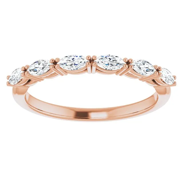 0.60 ct. East West Set Marquise Diamond Open Gallery Wedding Band