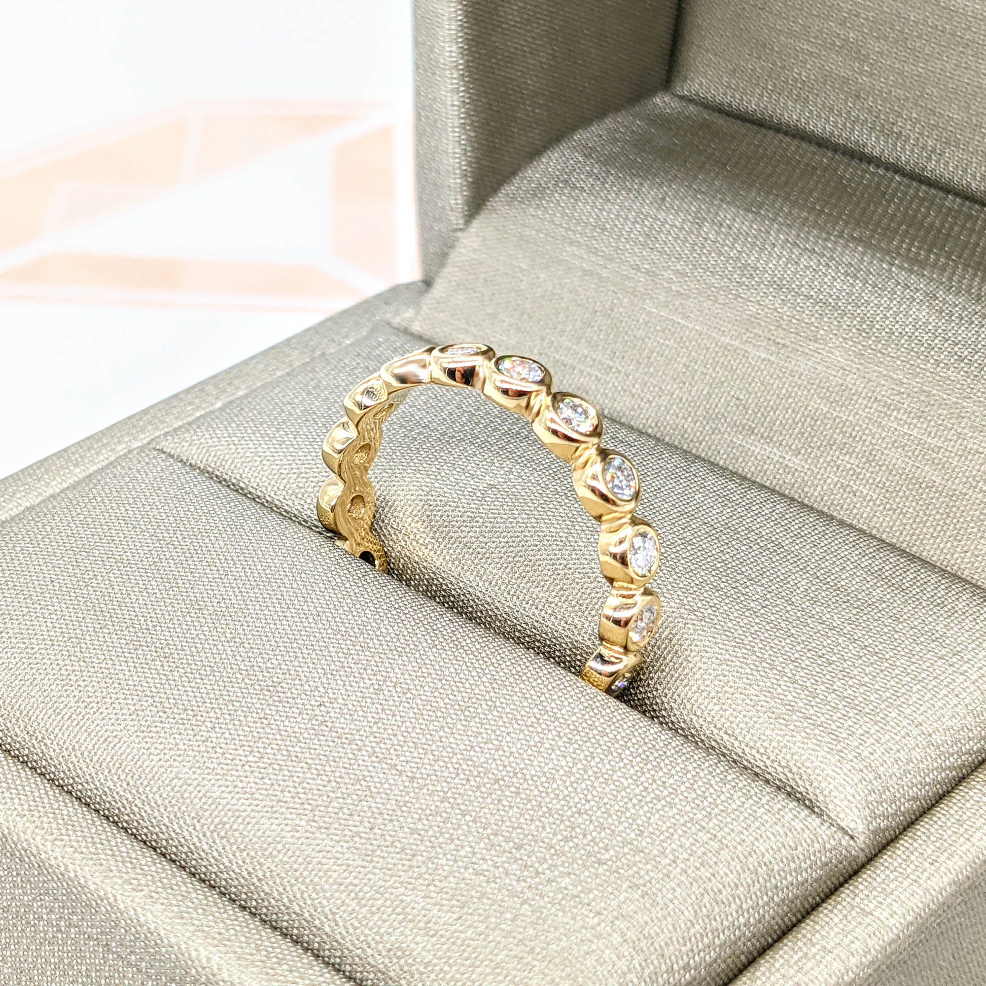 0.70 ct Round Diamond Eternity Band Bezel Set Ring