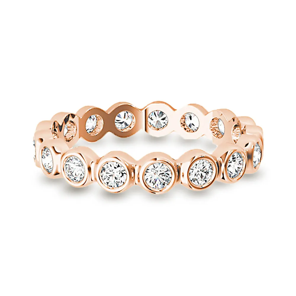 0.70 ct Round Diamond Eternity Band Bezel Set Ring