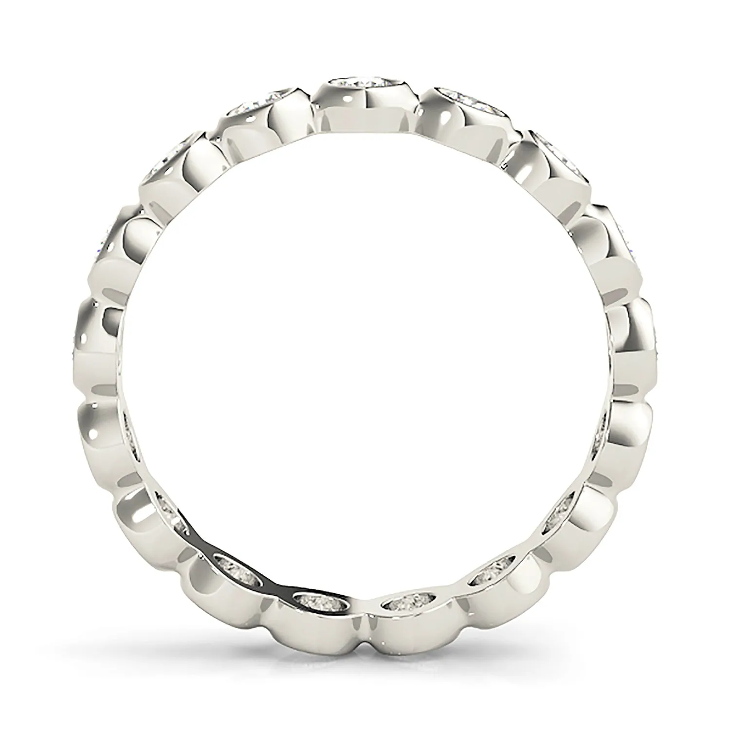 0.70 ct Round Diamond Eternity Band Bezel Set Ring