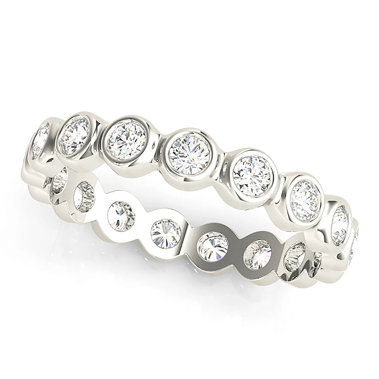 0.70 ct Round Diamond Eternity Band Bezel Set Ring