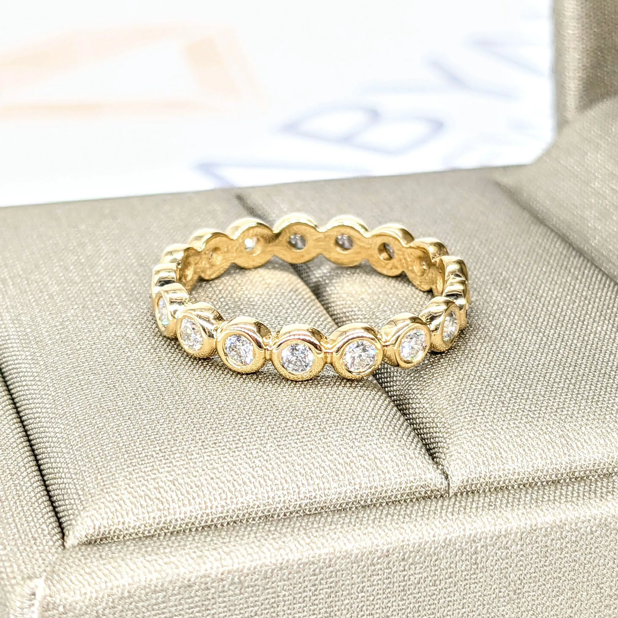 0.70 ct Round Diamond Eternity Band Bezel Set Ring