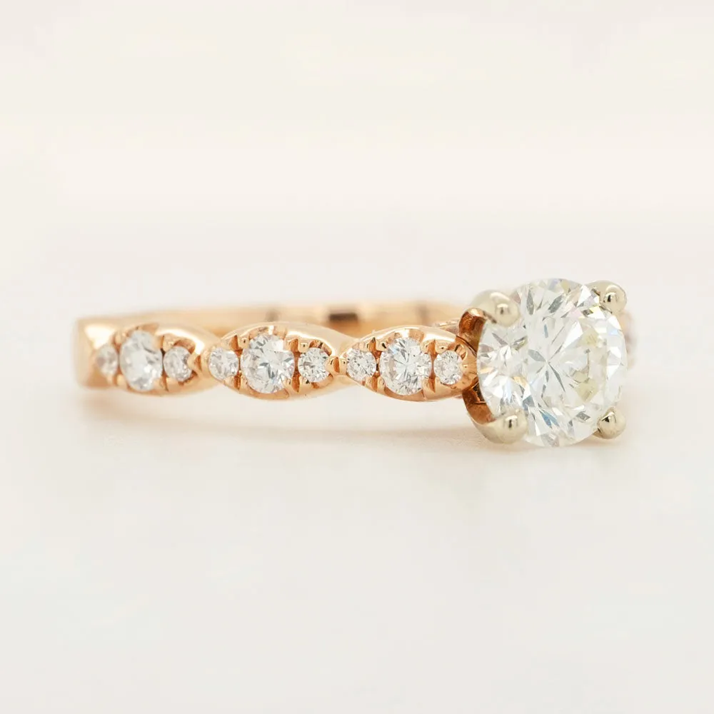 0.75 Carat Diamond Engagement Ring in 14k Two-Tone Gold