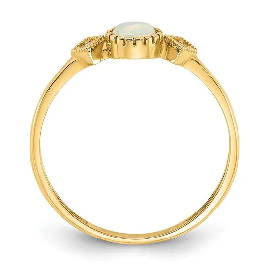 10K Gold CZ and Opal Ring