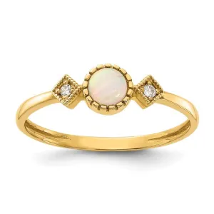 10K Gold CZ and Opal Ring