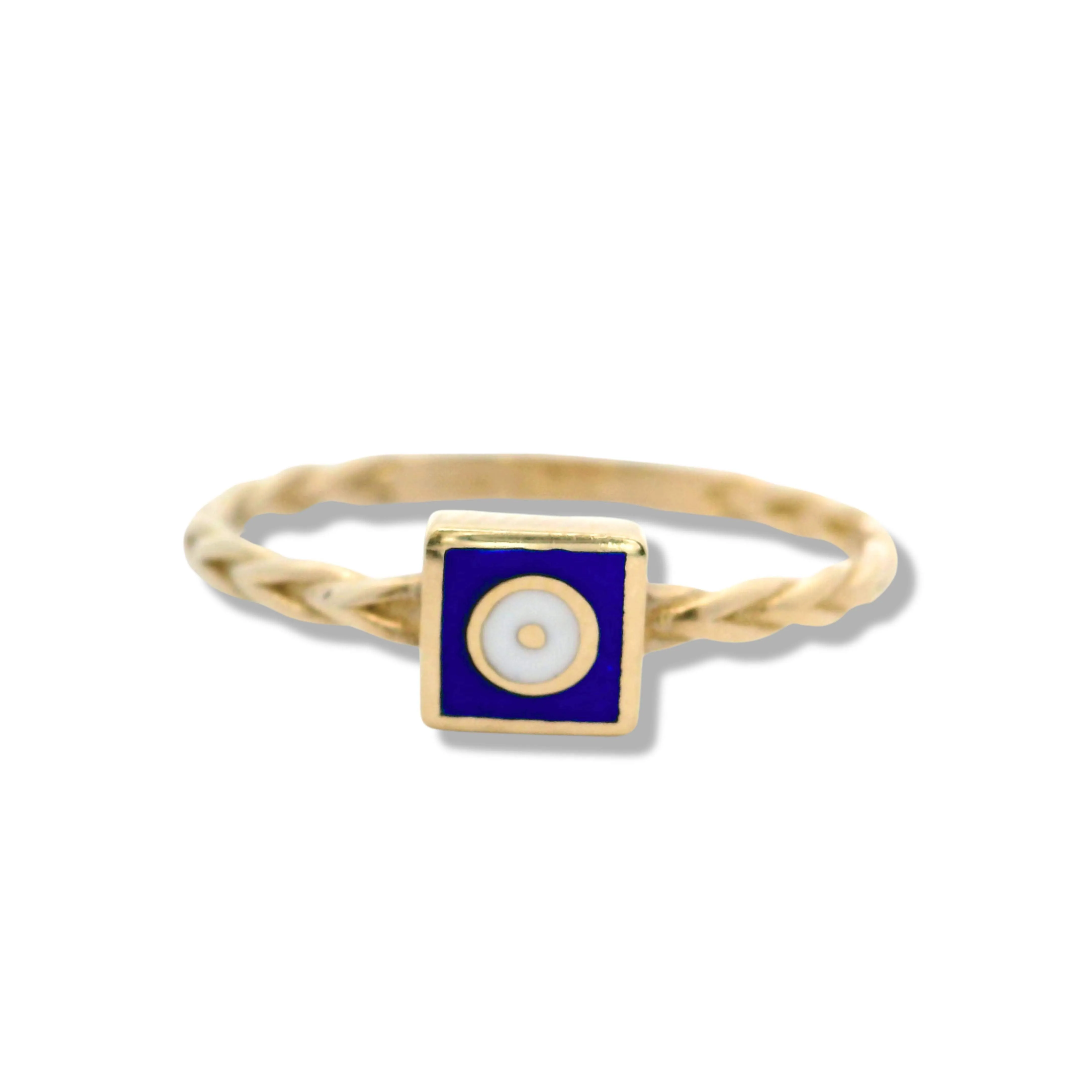 10K Yellow Gold "Mal de Ojo" Stacker Ring