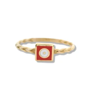 10K Yellow Gold "Mal de Ojo" Stacker Ring