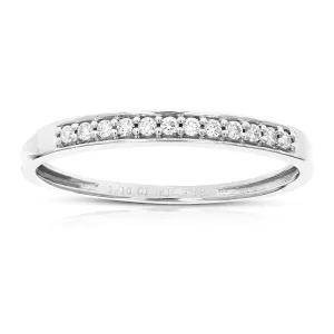 1/10 cttw Lab Grown Diamond White Wedding Band in Sterling Silver
