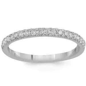 14K Solid White Gold Womens Diamond Wedding Ring Band 0.52 Ctw