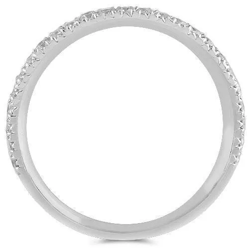 14K Solid White Gold Womens Diamond Wedding Ring Band 0.52 Ctw