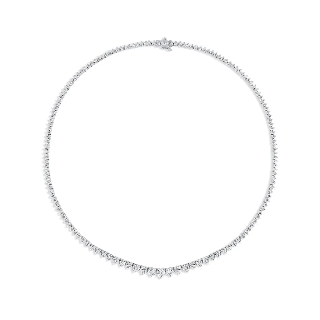 14k White Gold 14ctw Diamond graduated Necklace